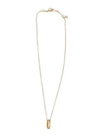 Tory Burch Miller Stud Circle Pendant Necklace In Gold