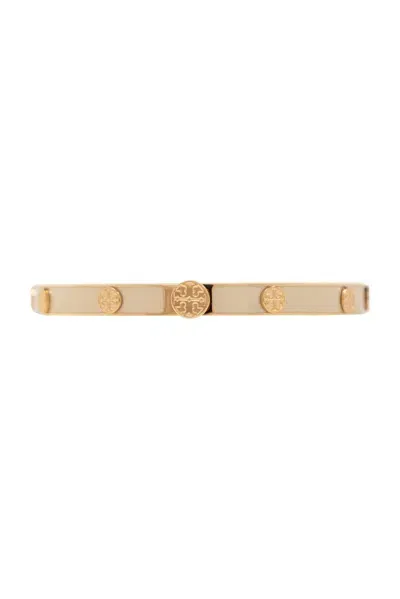 Tory Burch Miller Stud Hinge Bracelet In Beige