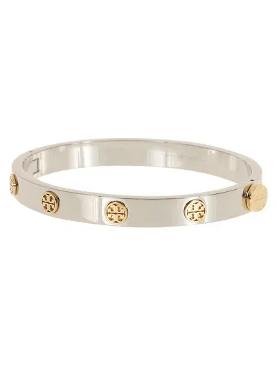 Tory Burch Miller Stud Hinge Bracelet In Tory Silver Tory Gold