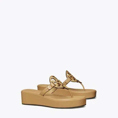 Tory Burch Miller Wedge Sandal In Ginger Shortbread