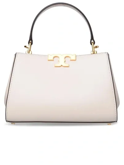 Tory Burch Mini Eleanor Logo Plaque Tote Bag In White