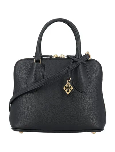 Tory Burch Mini Pebbled Leather Swing Bag In Black