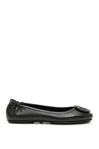 Tory Burch Minnie Travel Ballerinas In Nero