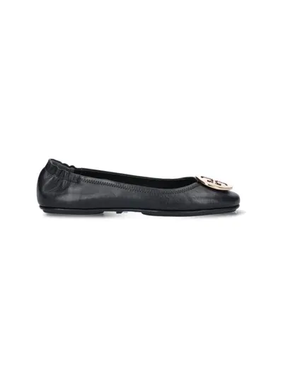 Tory Burch Minnie Travel Ballet Flat In Black