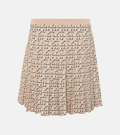 Tory Burch T Monogram Pleated Skirt In Neutrals