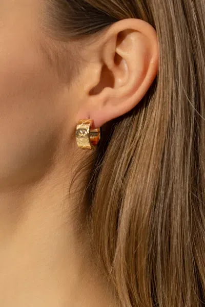 Tory Burch Monogrammed Earrings In Gold