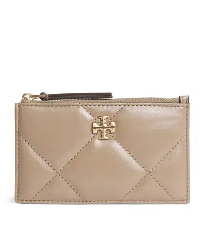 Tory Burch Nappa Leather Kira Card Holder In Beige