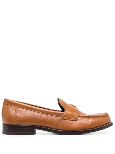 Tory Burch Perry Leather Loafers In Brown