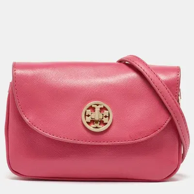 Pre-owned Tory Burch Pink Leather Robinson Crossbody Bag