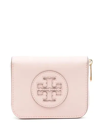 Tory Burch Portafoglio Ella Piccolo In Materiale Bio Con Zip In Pink