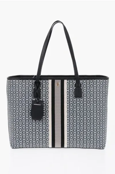 Tory Burch Printed Leather Gemini Link Tote Bag In Gray