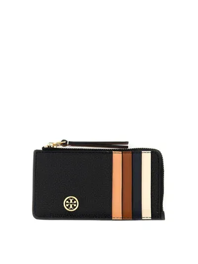 Tory Burch Robinson Card Holder In Black