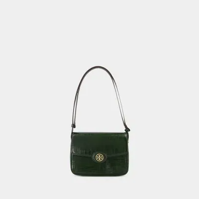 Tory Burch Robinson Convertible Shoulder Bag -  - Leather  - Green In White