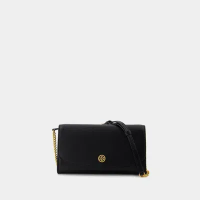 Tory Burch Robinson Wallet On Chain In Black