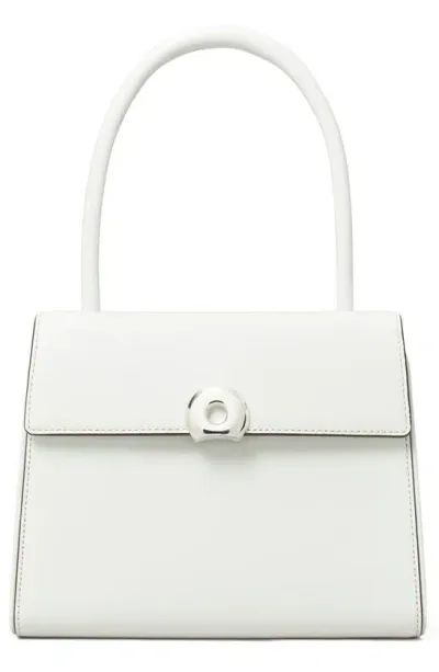 Tory Burch Small Deville Leather Top Handle Bag In White