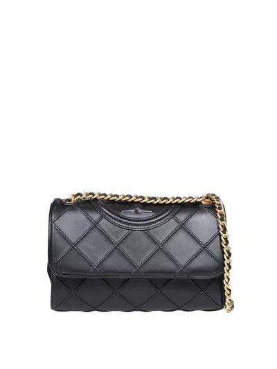 Tory Burch Small Fleming Bag In Quilted Leather In Negro