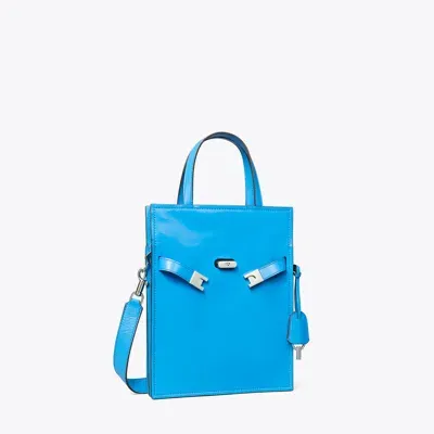 Tory Burch Small Lee Radziwill Shopper In Cave Blue