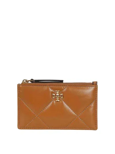 Tory Burch Smooth Kira Card Holder In 棕色