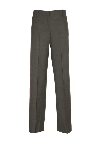 Tory Burch Stretch Flannel Trousers In Grey