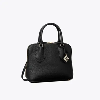 Tory Burch Mini Swing Leather Satchel In Black