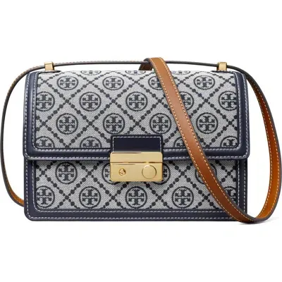 Tory Burch T Monogram Convertible Shoulder Bag In Tory Navy