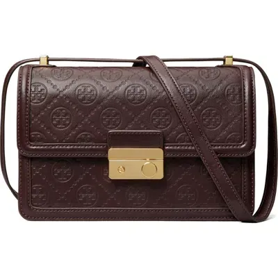 Tory Burch T Monogram Debossed Convertible Shoulder Bag In Red