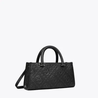 Tory Burch T Monogram Embossed Small Rectangular Tote In Black