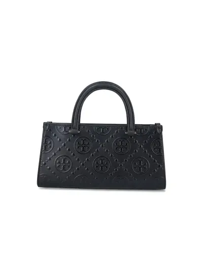 Tory Burch 't Monogram' Rectangular Tote Bag In Black  