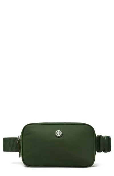 Tory Burch Virginia Nylon Belt Bag In Basil