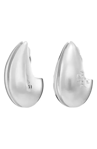 Tory Burch Wave Clip-on Earrings In Silver