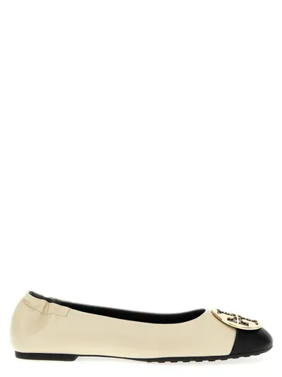 Tory Burch Claire Leather Ballet Flats In White