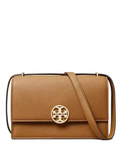 Tory Burch Miller Leather Convertible Shoulder Bag In 202 Forest Brown