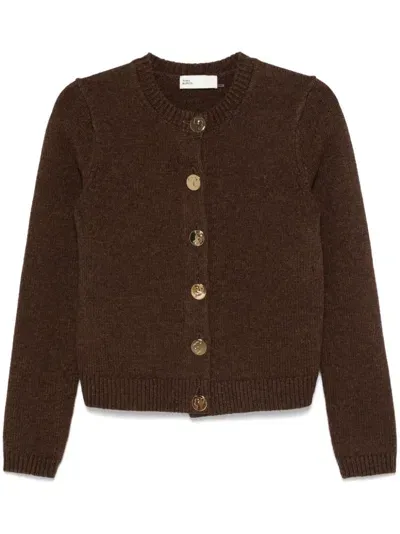 Tory Burch Wool Cardigan In Brown