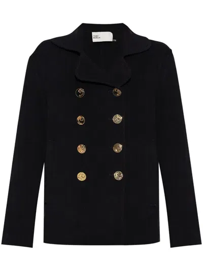 Tory Burch Wool Peacoat In Black