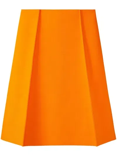 Tory Burch Wool Skirt In Bright Mandarin