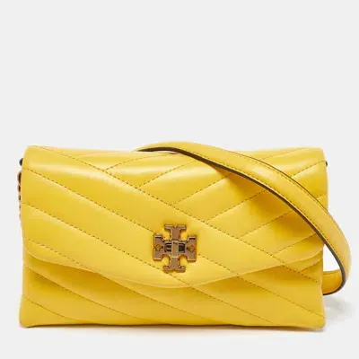 Pre-owned Tory Burch Yellow Leather Kira Crossbody Bag