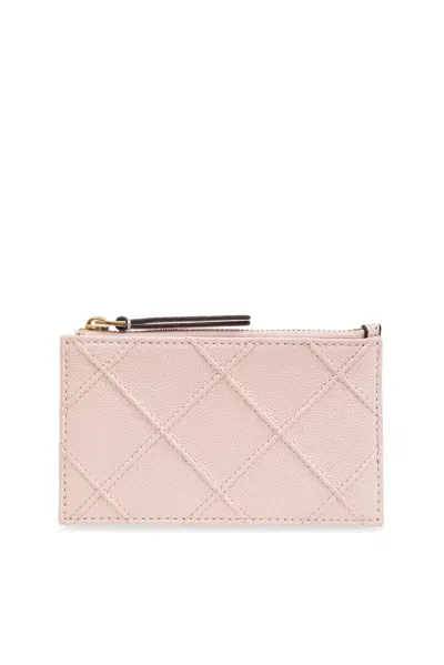 Tory Burch Zipped Card Case In Pink