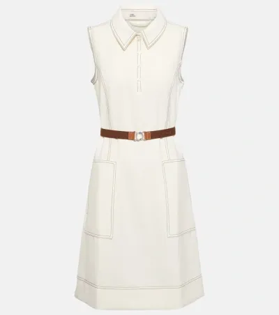 Tory Sport Belted Sleeveless Polo Dress In New Ivory