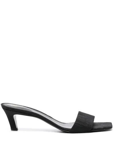 Totême 55mm Moire-effect Mules In Black