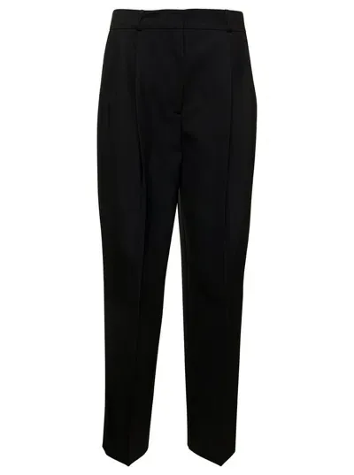 Totême Double-pleated Tailored Wool Blend Pants In Black