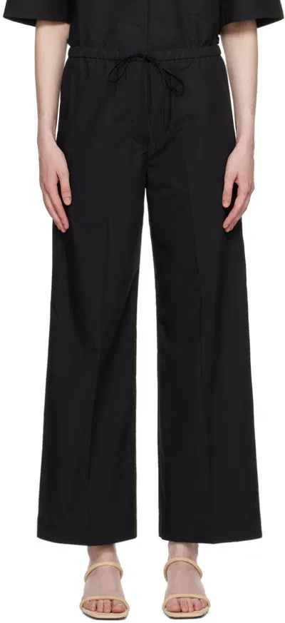 Totême Black Drawstring Trousers In 001 Black