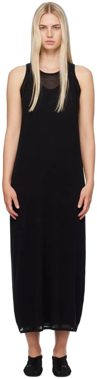 Totême Black Layered Maxi Dress In 001 Black