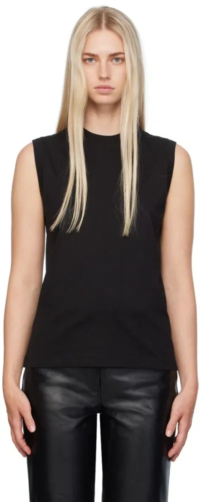 Totême Black Relaxed Sleeveless Tank Top In 001 Black