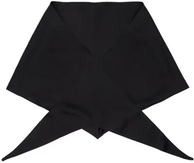 Totême Black Satin Triangle Scarf In Black 001