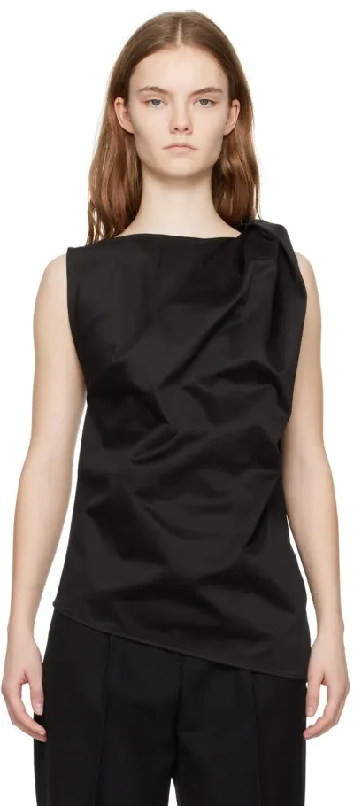 Totême Black Shoulder-twist Blouse In 001 Black