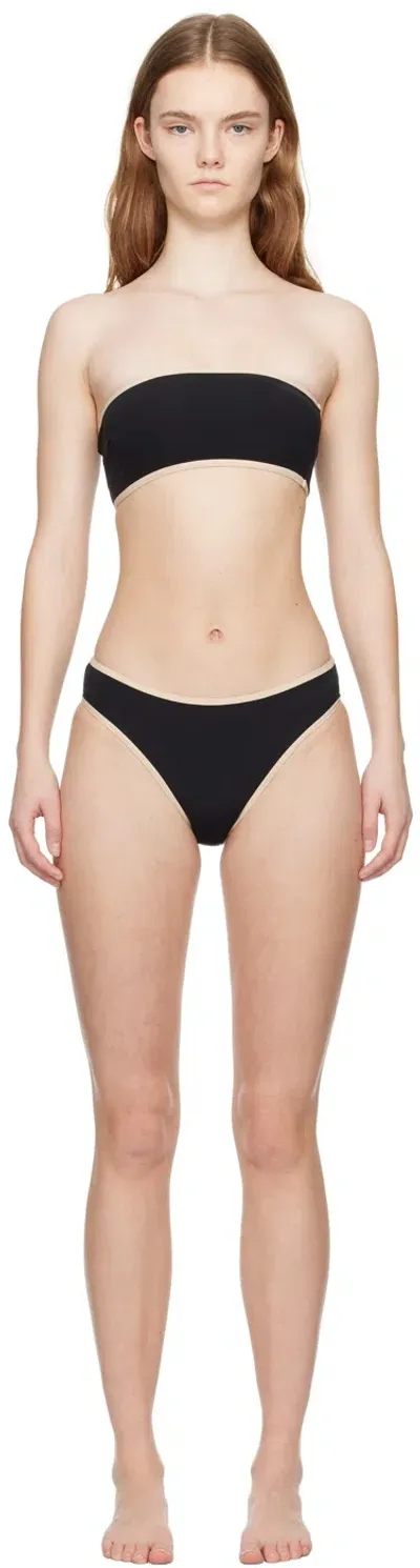 Totême Black Stripe Edge Bikini In Negre