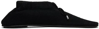 Totême Black Ballet Flats With Bow Detail In Knit