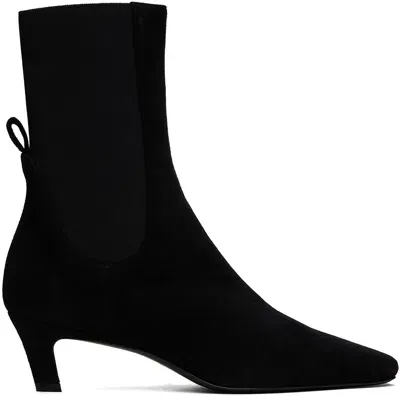 Totême 60mm The Mid Suede Ankle Boots In Black Suede