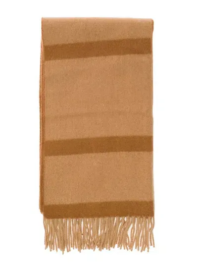 Totême Monogram Jacquard Wool Scarf In Neutrals