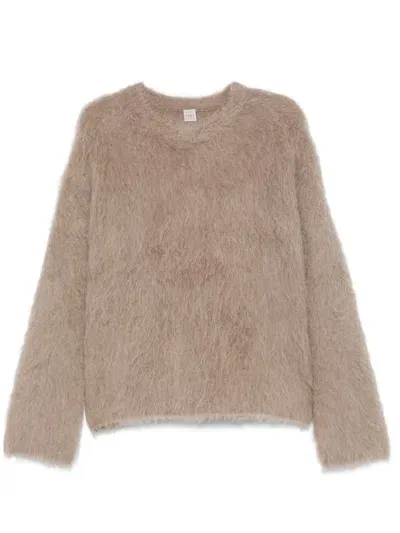 Totême Brushed-finish Sweater In Truffle Melange